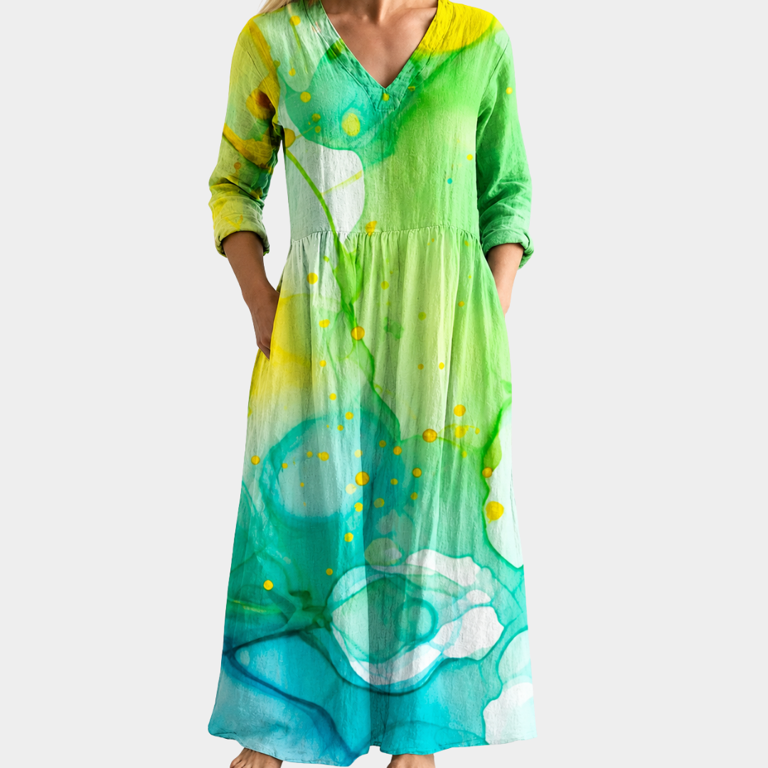 Seaside Watercolor Breeze Dress